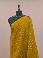 Olive Green Kaikattu Sungudi Handloom Cotton Saree 1