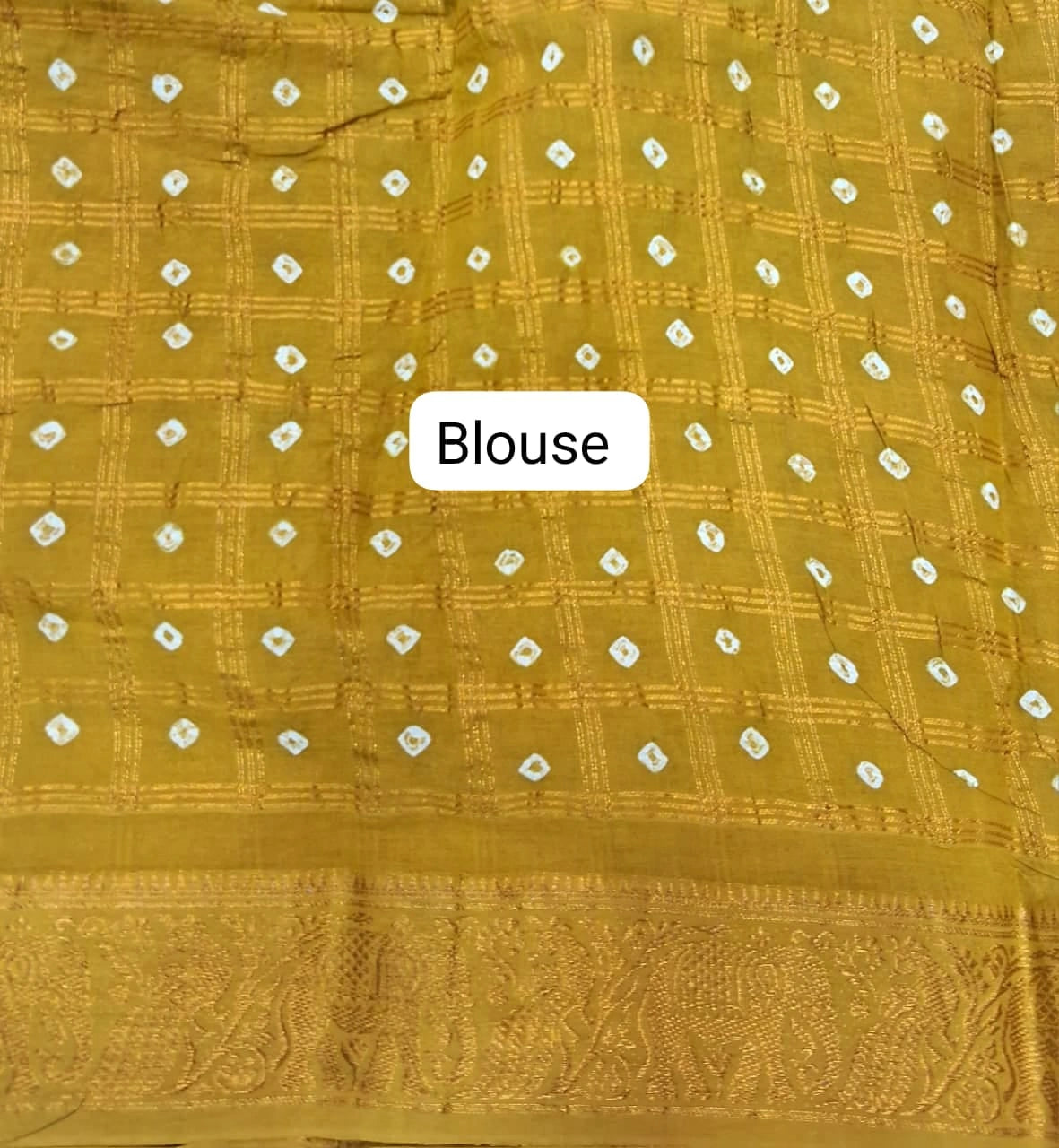 Olive Green Kaikattu Sungudi Handloom Cotton Saree Blouse