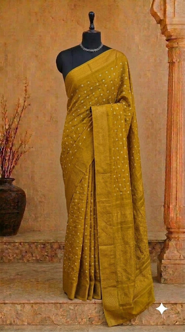 Olive Green Kaikattu Sungudi Handloom Cotton Saree 