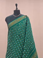 Marine Blue Kaikattu Sungudi Handloom Cotton Saree 1