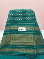 Marine Blue Kaikattu Sungudi Handloom Cotton Saree Pallu