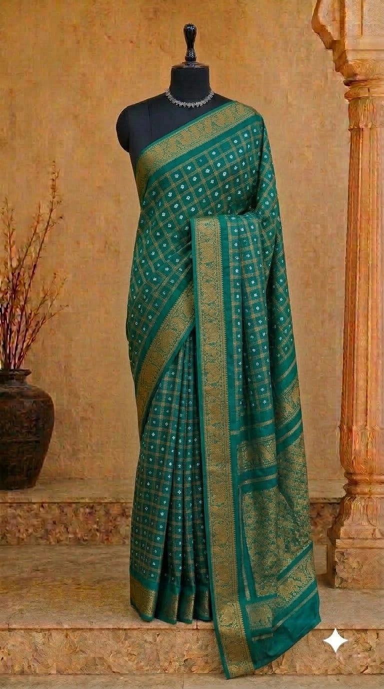 Marine Blue Kaikattu Sungudi Handloom Cotton Saree
