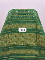 Green Kaikattu Sungudi Handloom Cotton Saree Pallu