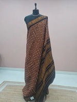 Walnut Brown Kaikattu Sungudi Handloom Cotton Saree