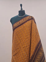 Mustard Yellow Kaikattu Sungudi Handloom Cotton Saree 1