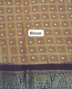 Mustard Yellow Kaikattu Sungudi Handloom Cotton Saree Blouse