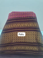 Reddish Pink Kaikattu Sungudi Handloom Cotton Saree Pallu