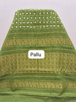 Green Kaikattu Sungudi Handloom Cotton Saree Pallu
