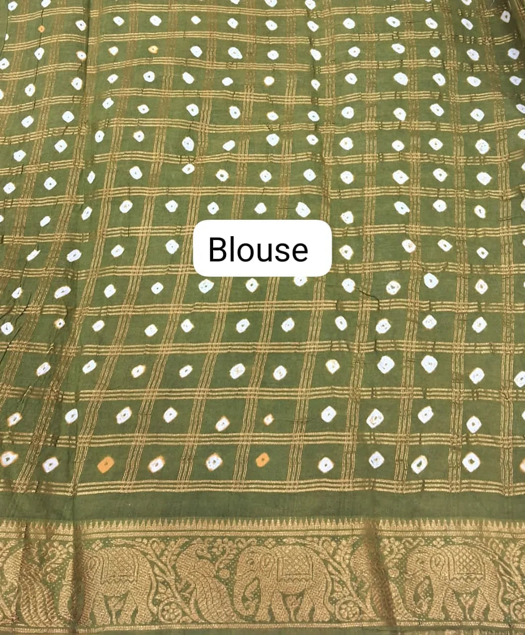 Green Kaikattu Sungudi Handloom Cotton Saree Blouse