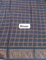 Purple Kaikattu Sungudi Handloom Cotton Saree blouse