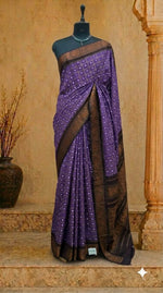 Purple Kaikattu Sungudi Handloom Cotton Saree 