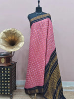 Baby Pink Kaikattu Sungudi Handloom Cotton Saree