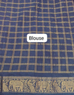 Baby Pink Kaikattu Sungudi Handloom Cotton Saree Blouse