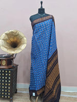 Ocean Blue Kaikattu Sungudi Handloom Cotton Saree