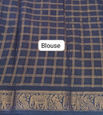 Ocean Blue Kaikattu Sungudi Handloom Cotton Saree Blouse