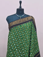 Hunter Green Kaikattu Sungudi Handloom Cotton Saree 1