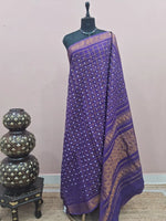 Purple Kaikattu Sungudi Handloom Cotton Saree