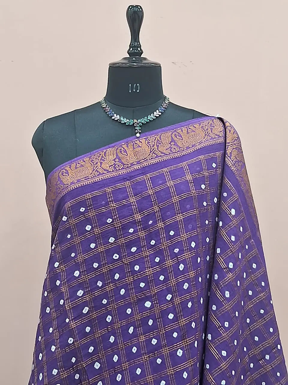 Purple Kaikattu Sungudi Handloom Cotton Saree 1