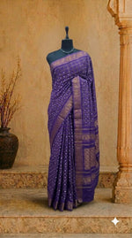 Purple Kaikattu Sungudi Handloom Cotton Saree