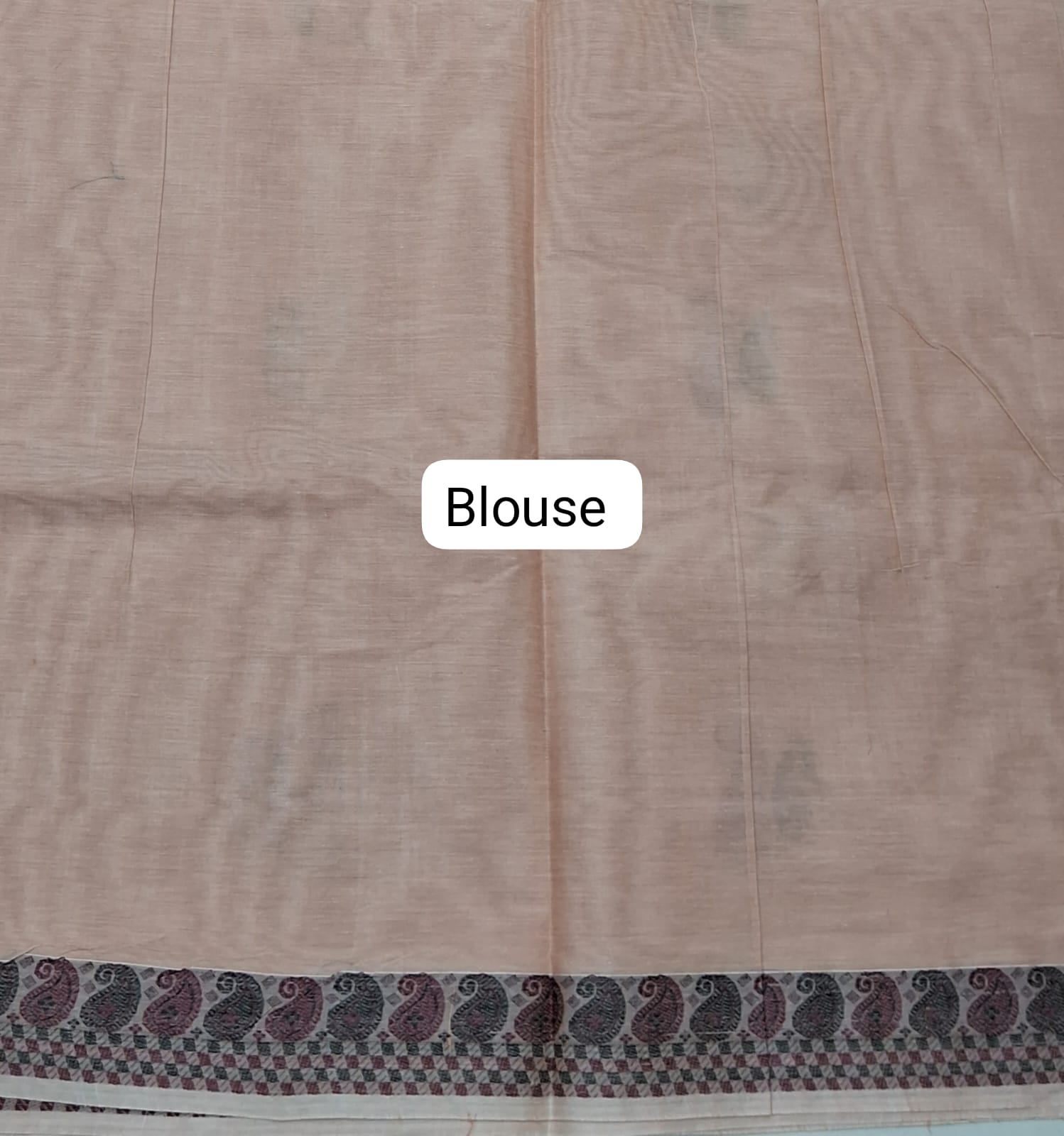 Beige Korvai Kanchi Cotton Saree Blouse