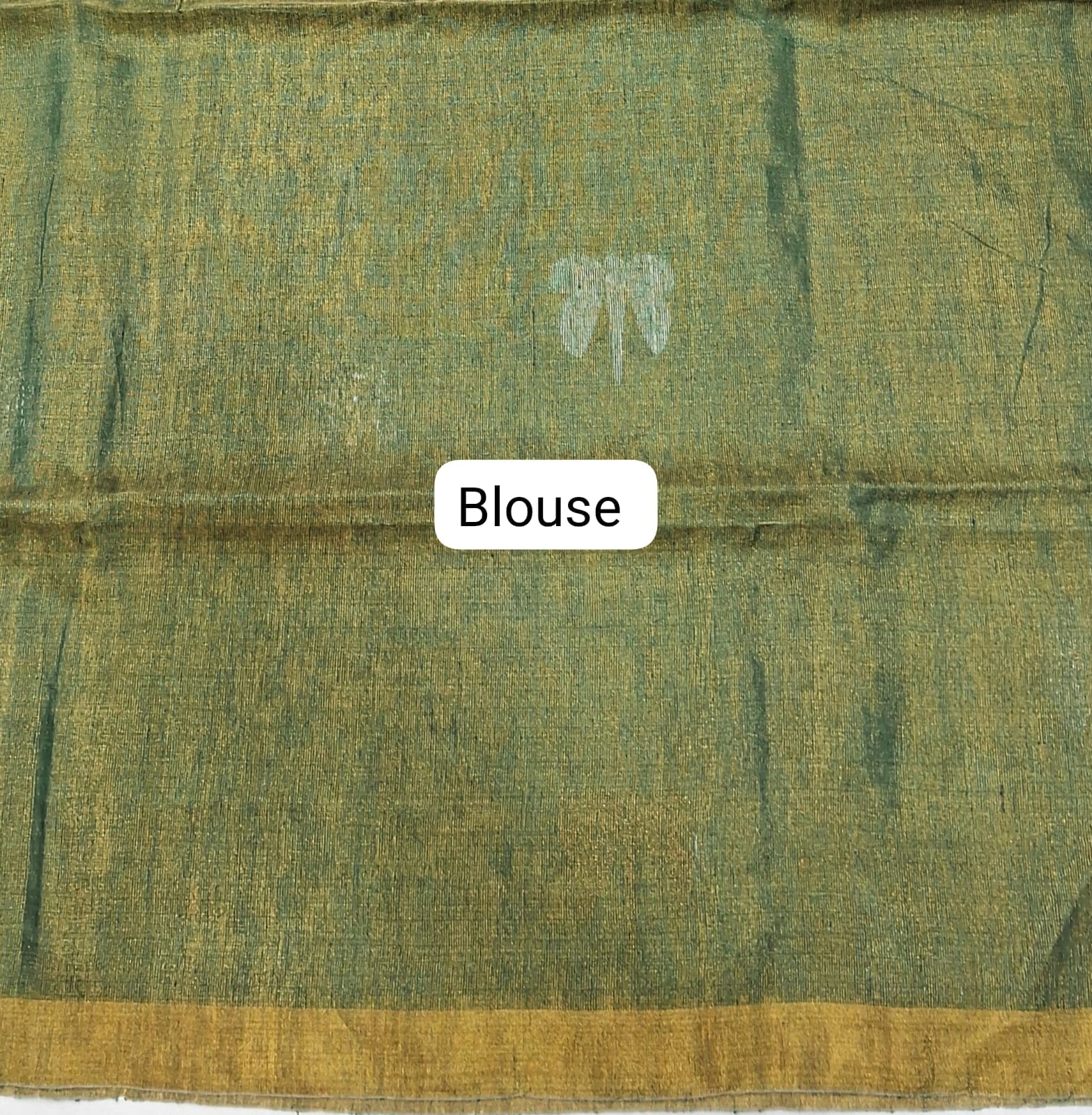 Green Tissue Linen Saree Blouse