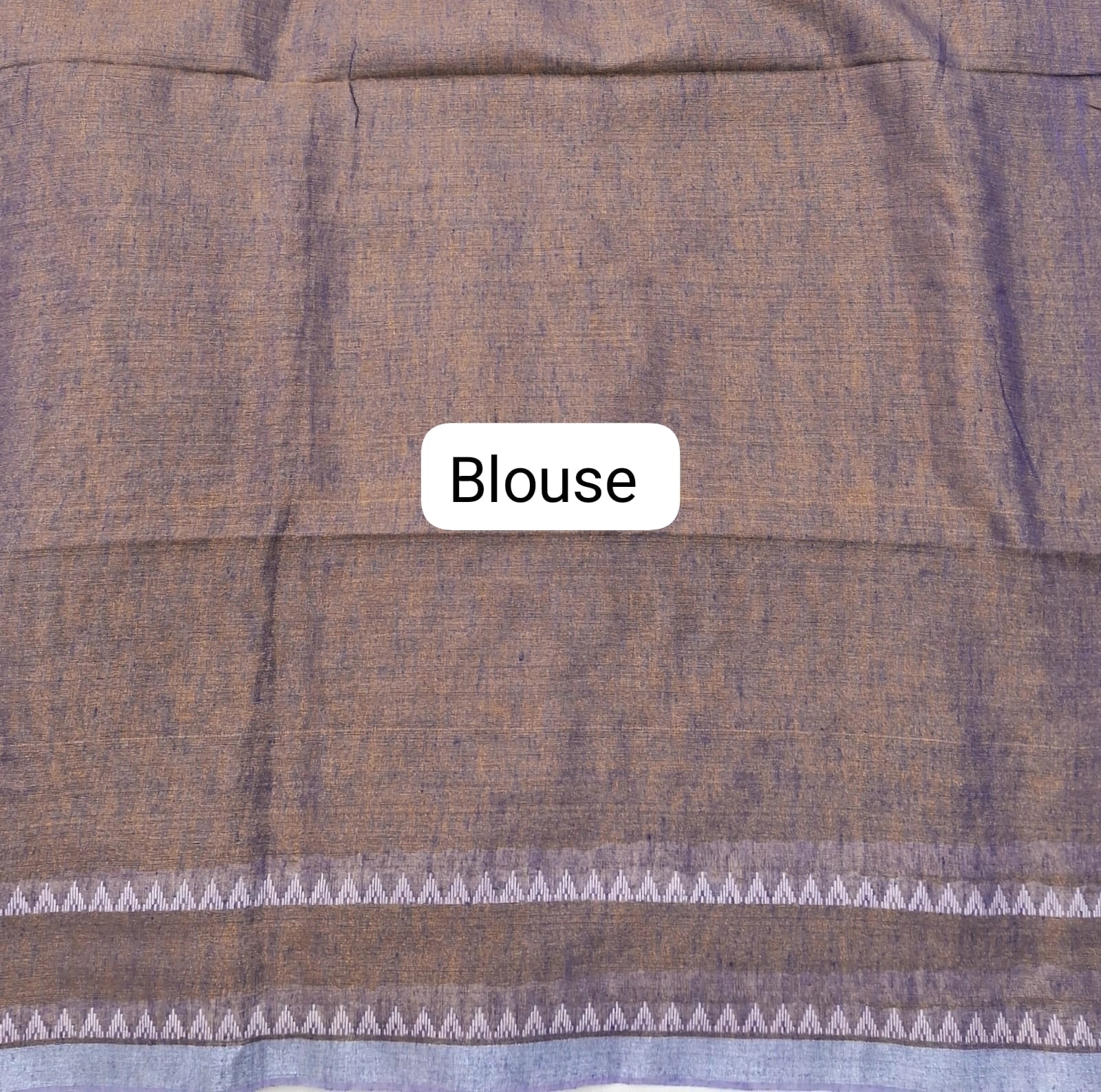 Bronze tone Purple Khadhi Tissue Plain Linen Saree blouse