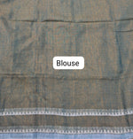 Seafoam Green Khadi Tissue Linen Saree blouse