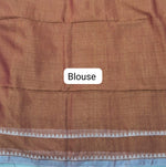Metallic Orange Khadi Tissue Linen Saree blouse