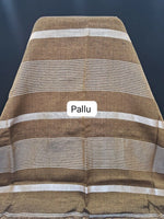 Metallic Brown Khadi Tissue Linen Saree pallu