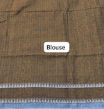 Metallic Brown Khadi Tissue Linen Saree blouse