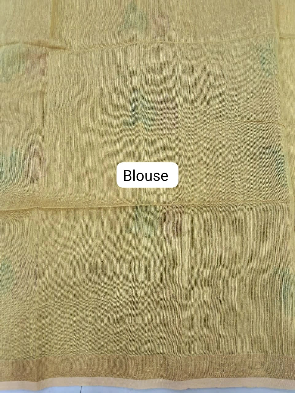 Lemon Yellow Tissue Linen Saree Blouse