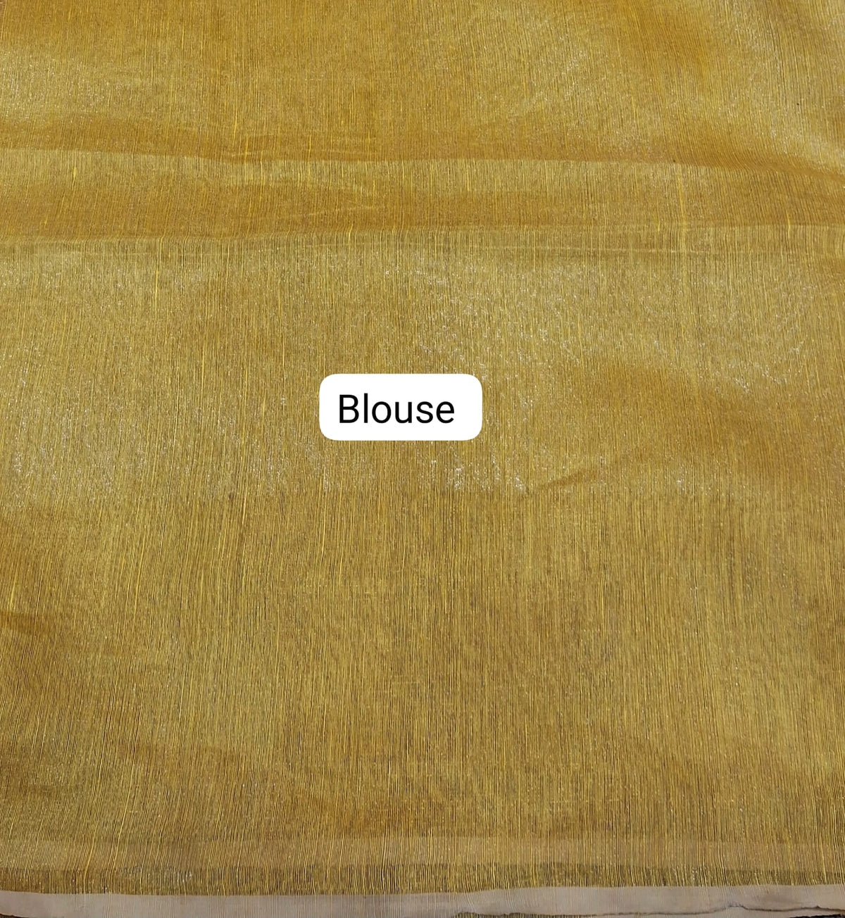 Mango Yellow Tissue Linen Saree Blouse