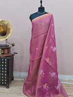 Pink Tissue Organic Linen Saree