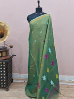 Green Tissue Organic Linen Saree