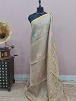 Off White Tissue Organic Linen Saree