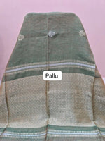 Metallic Green Tissue Organic Linen Saree Pallu
