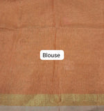 Orange Tissue Linen Saree Blouse