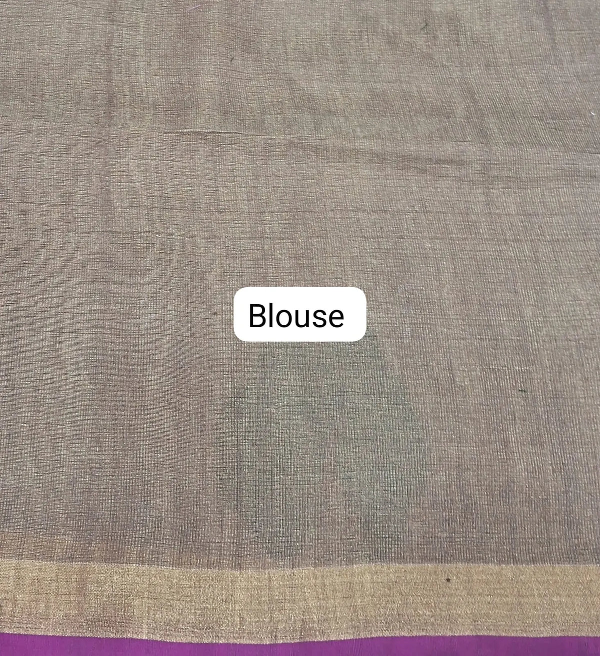 Olive Green Tissue Linen Saree blouse