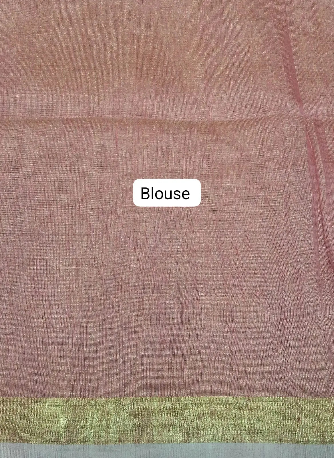 Peach Tissue Linen Saree blouse