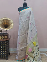 Off-White Tissue Linen Saree 