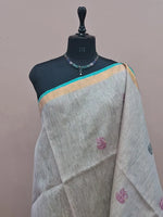 Off-White Tissue Linen Saree 1