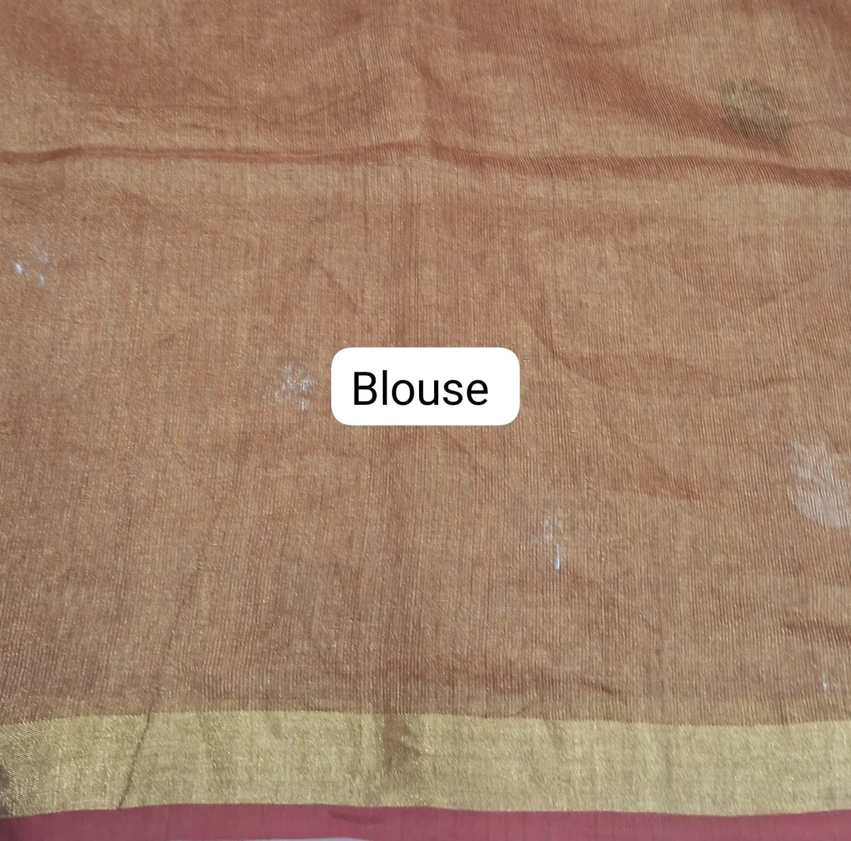 Brown Tissue Linen Saree blouse