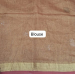 Brown Tissue Linen Saree blouse