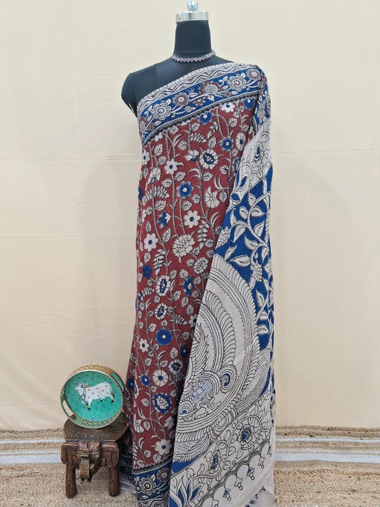 Traditional Red Kalamkari Kota Saree