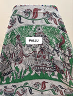 Chocolate Brown Kalamkari Kota Saree pallu