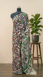 Chocolate Brown Kalamkari Kota Saree