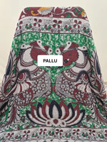 Radiant Red Kalamkari Kota Saree pallu