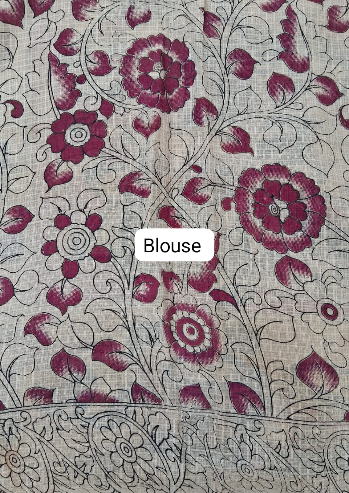 Navy Blue Kota Saree Blouse