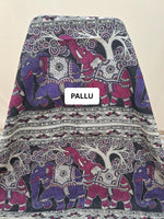 Blue Kalamkari Kota Saree pallu