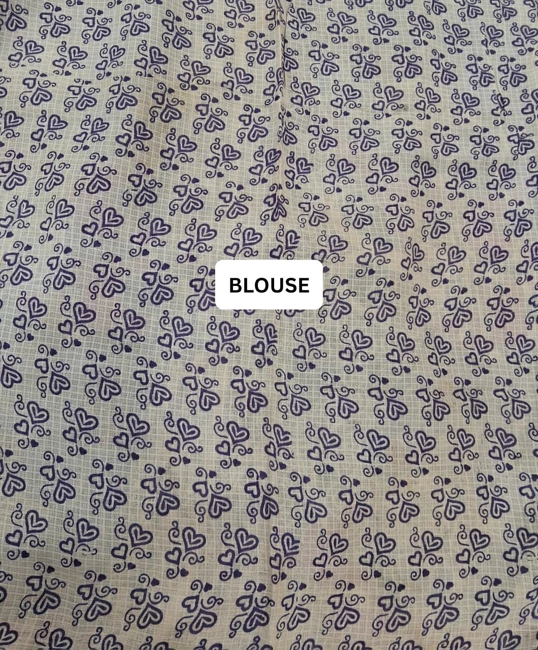 Blue Kalamkari Kota Saree blouse